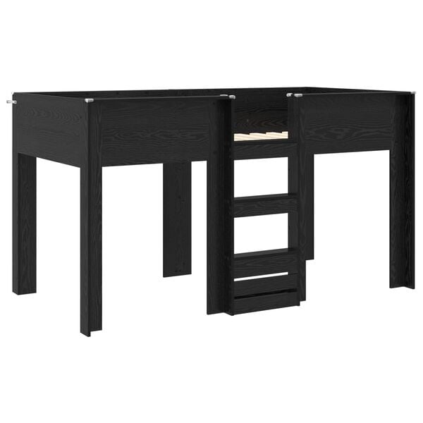 vidaXL Postelja na vzkraj za otroke Črna Orehovina 100 x 200 cm