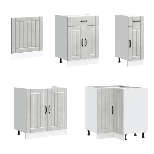 vidaXL 11 kosov kuhinjska omarica Lucca betonsko siv inženirski les