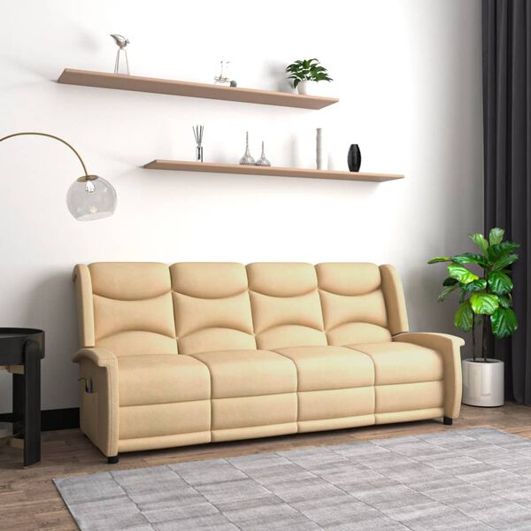 vidaXL Masažni štirised krem blago iz mikrovlaken