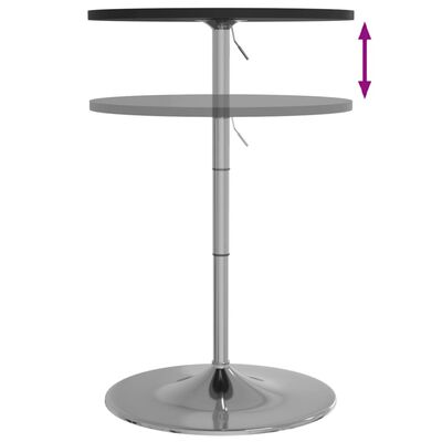 vidaXL Barska miza črna 60x60x90 cm inženirski les in kromirano jeklo