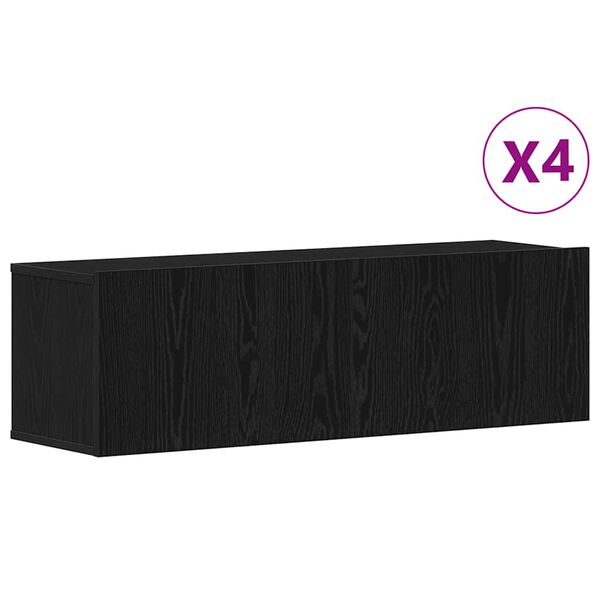 vidaXL Komplet TV omaric 4 pcs Črna Orehovina 100 x 30 x 30 cm