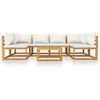 vidaXL Vrtna sedežna garnitura 7-delna z blazinami krem akacijev les