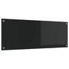vidaXL Kuhinjski panel Črna 110 x 40 cm kaljeno steklo