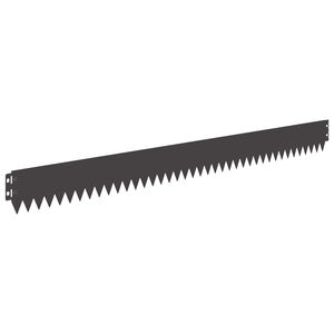 vidaXL Robnik za trato z zgornjim pregibom 10 kos 103x10cm Jeklo Črna