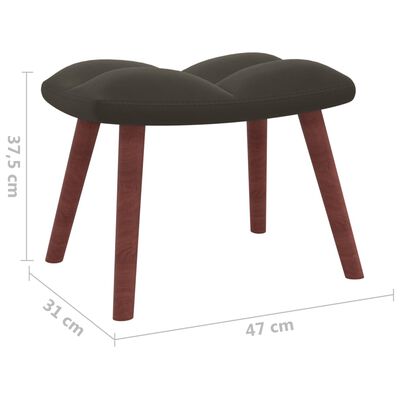 vidaXL Gugalni stol s stolčkom temno siv žamet