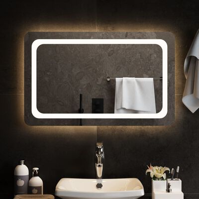 vidaXL LED kopalniško ogledalo 80x50 cm
