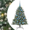 vidaXL Umestno božično drevo Zelena 120 cm PVC, plastika in jeklo