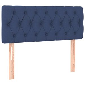 vidaXL Posteljno vzglavje moder 90x7x78/88 cm blago