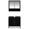 vidaXL Komplet pohi&scaron;tva za kopalnico s polico 2 pcs Črna Orehovina