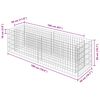 vidaXL Visoka greda gabion pocinkano jeklo 180x50x50 cm
