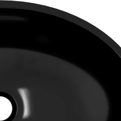vidaXL Stekleni umivalnik 50x37x14 cm črne barve