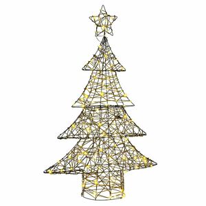 vidaXL Božično drevo 120 LED Toplo bela 150 cm Ratan