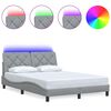 vidaXL Posteljni okvir z LED brez vzmetnice svetlo siv 120x200cm blago