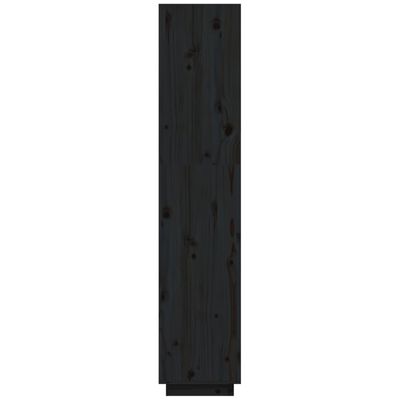 vidaXL Knjižna omara / pregrada črna 40x35x167 cm trdna borovina