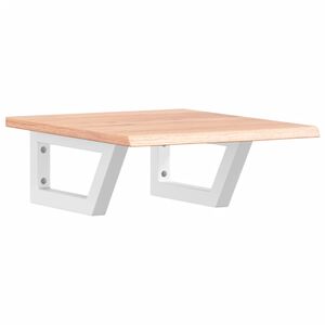 vidaXL Stenska polica za umivalnik jeklo in trdna hrastovina