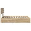vidaXL Konstrukcija postelje s predalom z vzglavjem Konstruiran les