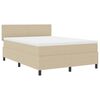 vidaXL LED Box Spring Postelja Svetlo siva in bela. 160 x 200 cm