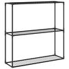 vidaXL 3-nadstropno stojalo za rastline Črna 100 x 32 x 102 cm Jeklo
