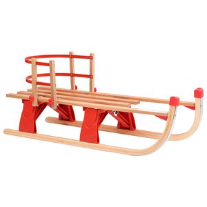 vidaXL Zložljive sani z naslonjalom 119 cm iz lesa