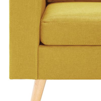 vidaXL Kavč trosed s stolčkom za noge rumeno blago