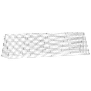 vidaXL Kletka za zajce srebrna 215 x 55 x 55 cm Cinkana jeklena