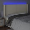vidaXL LED posteljno vzglavje krem 183x16x118/128 cm umetno usnje