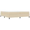 vidaXL Postelja z vzmetnico krema 200 x 200 cm blago