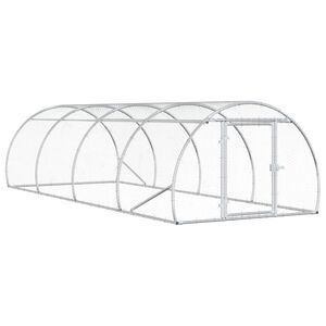 vidaXL Hi&scaron;a za koko&scaron;i Srebrna 400 x 150 x 100 cm Pocinkano jeklo