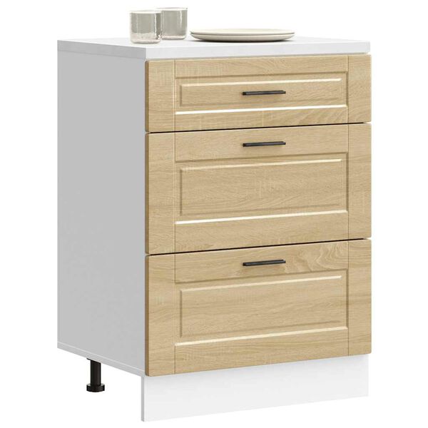 vidaXL Kuhinjska osnovna omarica Porto sonoma hrast inženirski les