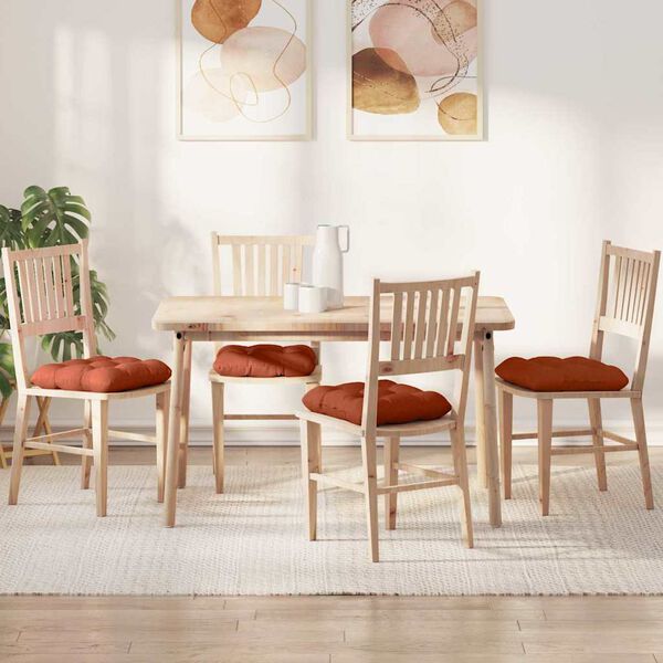 vidaXL Sedežne blazine 4 pcs Rdeče oranžna 45 x 45 cm Žametna tkanina