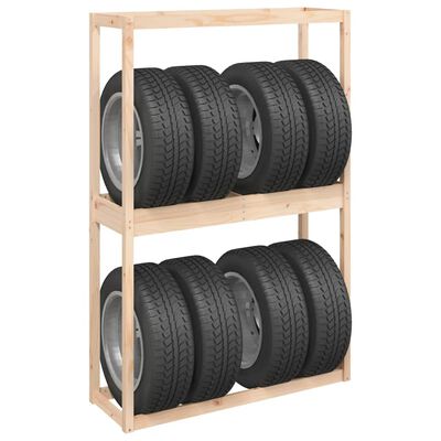 vidaXL Regal za pnevmatike 120x40x180 cm trdna borovina