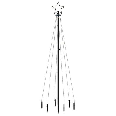  vidaXL Božično drevo s konico 108 hladno belih LED diod 180 cm