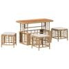 vidaXL Komplet za jedilnico v vrtu z blazino 4 pcs Naravna in bela