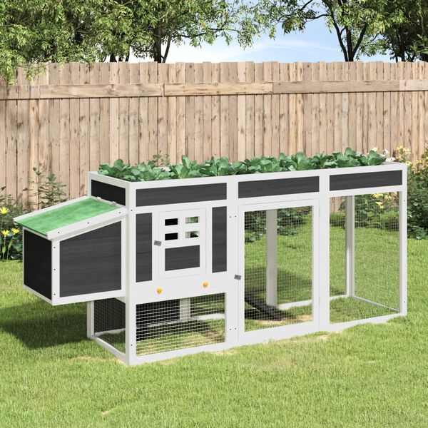 vidaXL Koko&scaron;njak siv 204x50x84 cm trdna borovina