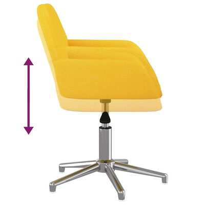 vidaXL Vrtljiv pisarniški stol svetlo rumeno blago