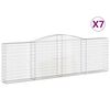 vidaXL Obokane gabion ko&scaron;are 7 kosov 400x30x120/140cm pocinkano železo