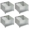 vidaXL Robovi trave 4 pcs 60 x 60 x 35 cm Jeklo Srebrna