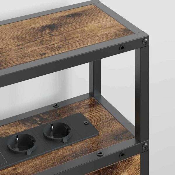 vidaXL Skladi&scaron;čni naslon Dimljeni hrast 120 cm Konstruiran les