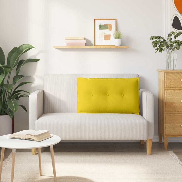 vidaXL Poglavni vzglavnik Rumena 80 x 50 cm Žametna tkanina