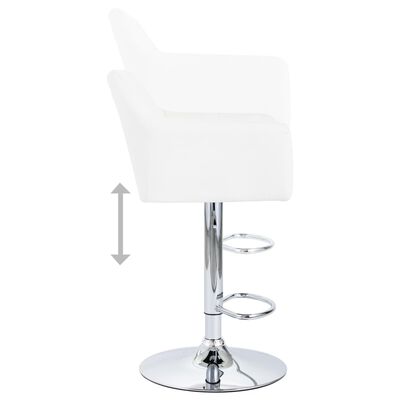 vidaXL Barski stolčki 2 kosa z naslonjali za roke belo umetno usnje