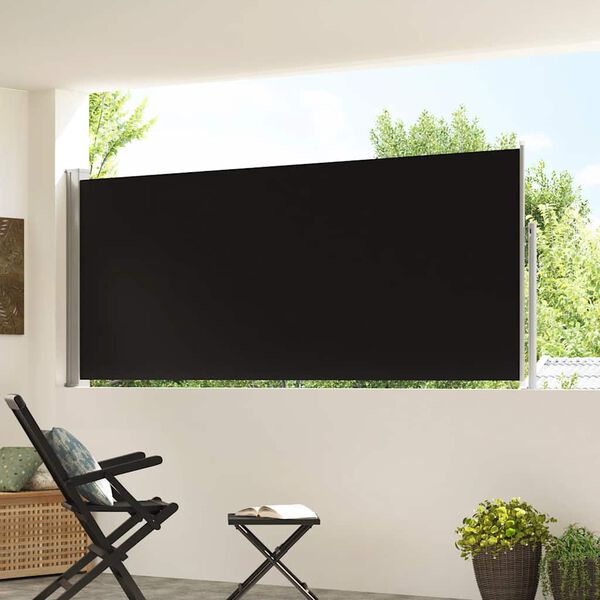 vidaXL Zložljiva stranska tenda 120 x 300 cm črna