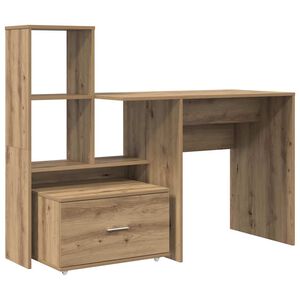 vidaXL Miza Umetni hrast Inženirski les 131,5 x 50 x 106,5 cm