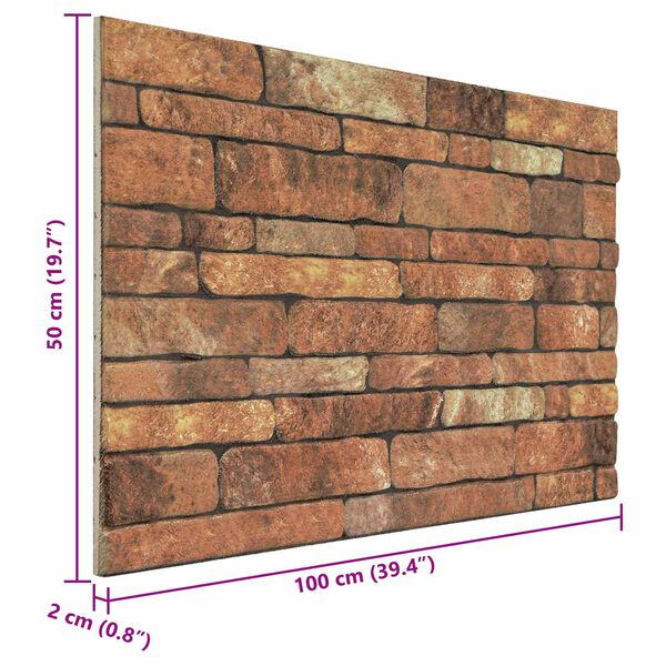 vidaXL Stenske plo&scaron;če 10 pcs Rjava in bela 100 x 50 cm EPS pena