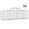 vidaXL Obokana gabionska ko&scaron;ara 9 kosov 200x50x60/80cm cinkano železo