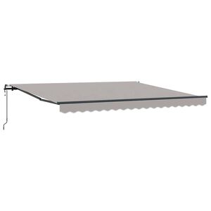 vidaXL Vlečna tenda Svetlo siva 400 &times; 350 cm Tkanina in aluminij