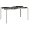 vidaXL Vrtna miza Bela 150 x 90 x 75 cm poli ratan