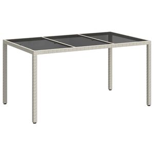 vidaXL Vrtna miza Bela 150 x 90 x 75 cm poli ratan