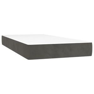 vidaXL Vzmetnica z žepkasto vzmetjo srednje trdote temno siva 80x200x20 cm žamet