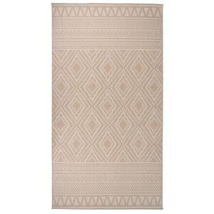 vidaXL Zunanja preproga plo&scaron;čato tkanje 80x150 cm rjave črte
