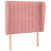 vidaXL Vzglavje z u&scaron;esi roza 93x23x118/128 cm žamet